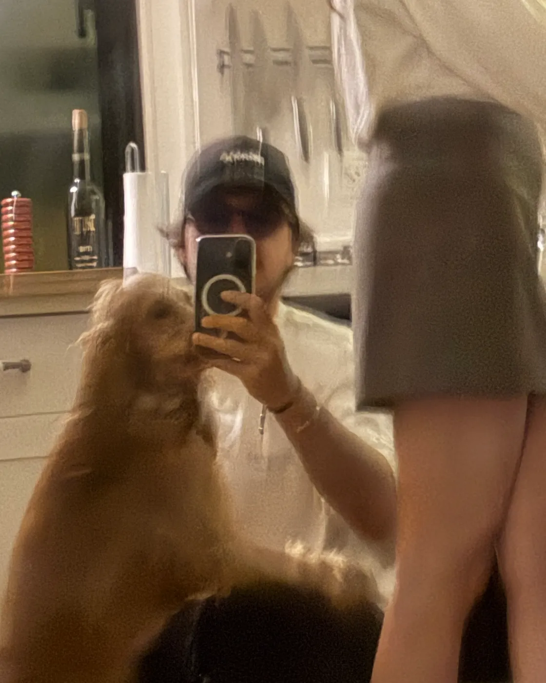 Mirror selfie with the dog